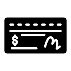 cheque glyph icon