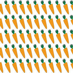 The image of a carrot. Repeated carrot patterns. Texture with lots of carrots. Seamless pattern.