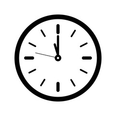 The clock shows the time. Flat design. Vector illustration.
