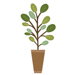 Minimalistic Style Potted Houseplant