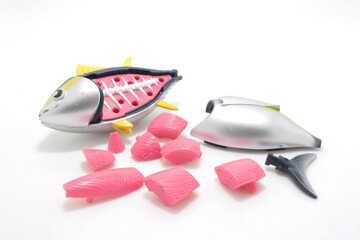 a scale of Fresh tuna, the food concept