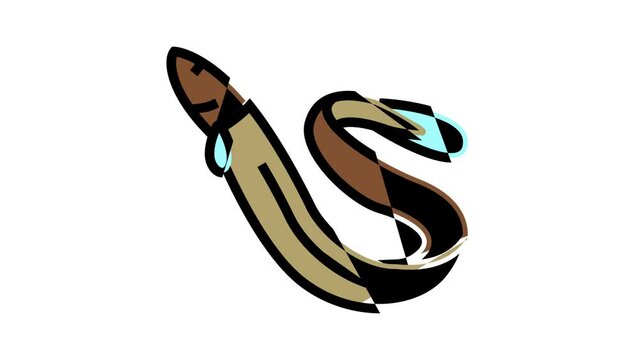 eel seafood color icon animation