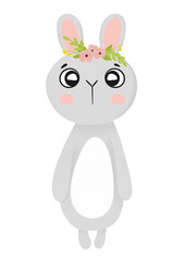 A hare with flowers on his head