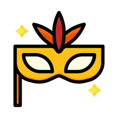 Eye mask party icon with lineal color style vector