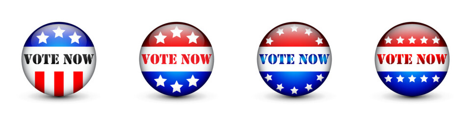 USA election button. Vote badge. Flat vector illustration.