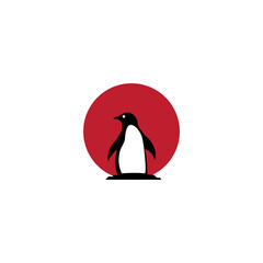 Penguin vector illustration for icon, symbol or logo. penguin flat logo 