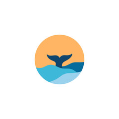 Whale tail vector illustration for icon, symbol or logo. whale logo 