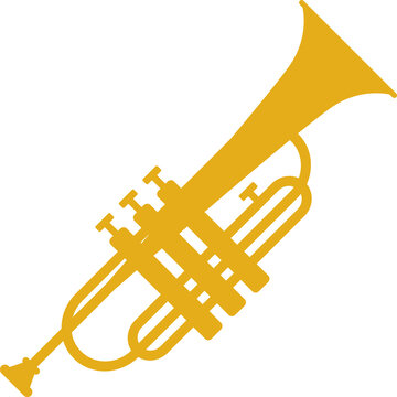 Trumpet Flat Style Clipart Illustration Isolated