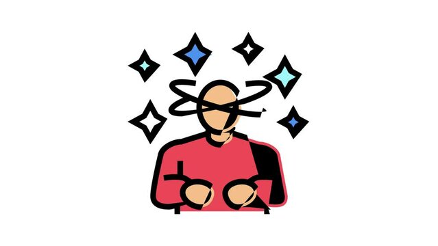 dizziness or lightheadedness color icon animation