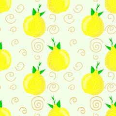 A seamless pattern with a cute lemon. Good for any project.