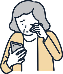 老眼　女性　シンプルイラスト