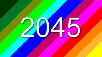 2045 colorful rainbow background year number
