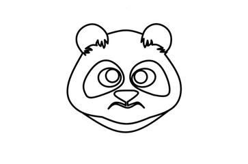 Angry panda line art drawing