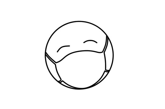 recommend clip art: sick face mask emoji line art