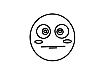 Shocked emoji face line art drawing line art 