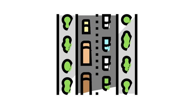 avenue city color icon animation