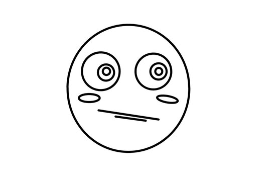 recommend clip art: Shocked emoji face line art