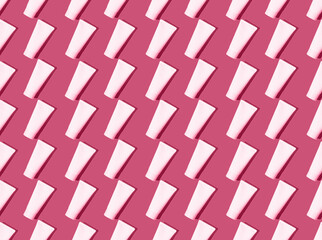 Seamless pattern of white cream tubes on trend color 2023.