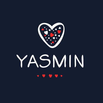 (Yasmin) Calligraphy name, Vector illustration.