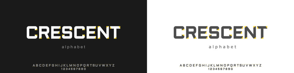 Modern Bold Font Sport Alphabet. Typography urban style fonts for technology, digital, movie, food, housing, camping, adventure logo design. vector illustration