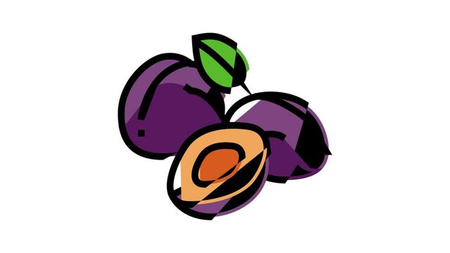 plum purple slice bunch color icon animation