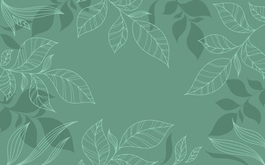 Fototapeta premium floral motif graceful twigs with leaves vector