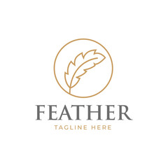 feather logo vector template isolated
