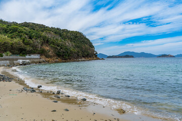 Obraz premium 五島列島の頭ヶ島の美しい海岸の風景
