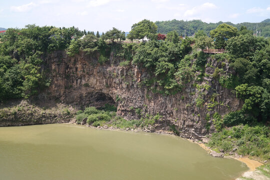 Columnar Joints Of The Hantan River In Korea