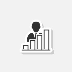 Employee salary increase icon sticker
