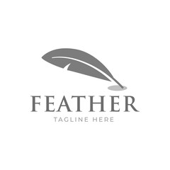 feather logo vector template isolated