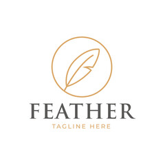 feather logo vector template isolated