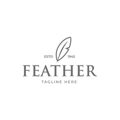 feather logo vector template isolated