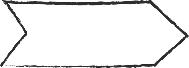 Chalk style sketchy ribbon vector illustration. Hand drawn elegant banner with curved ribbon sketch and curled doodle flag for vintage cafe board menu design