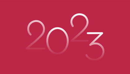 Vector 2023 new year numbers color of the year 2023 viva magenta 