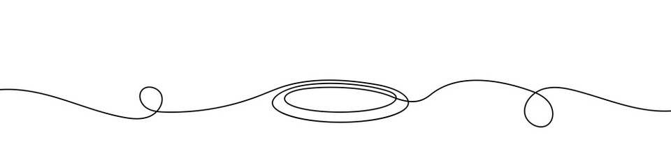 Round frame in continuous line drawing style. Line art of round frame. Vector illustration. Abstract background