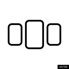 Smartphone active tabs vector icon in line style design for website design, app, UI, isolated on white background. Editable stroke. Vector illustration.