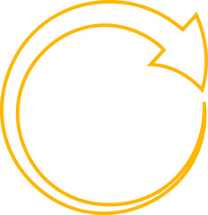 Contour circle arrows set vector illustration. Collection of blue and orange circular arrows, reuse or motion pictograms and reload or refresh icons for presentation, website or infographics