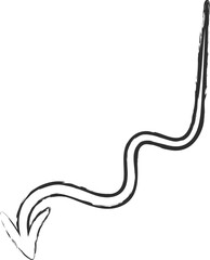 Hand drawn chalk style arrows collection vector illustration. Curves and spirals, round and twist arrows in grunge contour doodle style. Outline white chalked graphic set for sketchy infographic