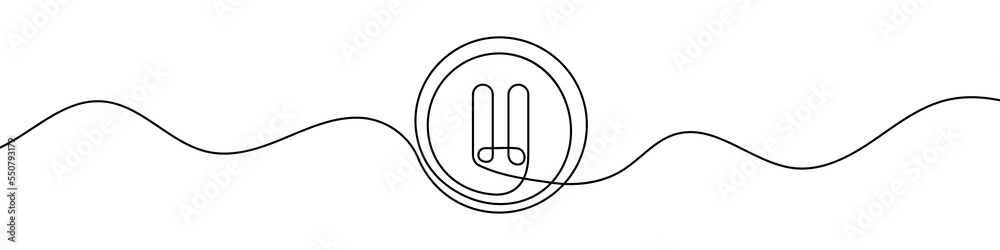 Poster pause icon in continuous line drawing style. line art of pause button. vector illustration. abstract
