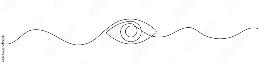 Wall mural eye sign in continuous line drawing style. line art of human eye sign. vector illustration. abstract - Wall murals