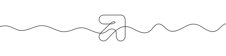 Arrow in continuous line drawing style. Line art of the arrow icon. Vector illustration. Abstract background