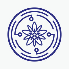 edelweiss flower icon vector alpine icon flat web sign symbol logo label	 - 550793501