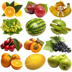 Collection of fruits isolated