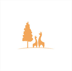 alpaca logo inspiration icon vector silhouette illustration 