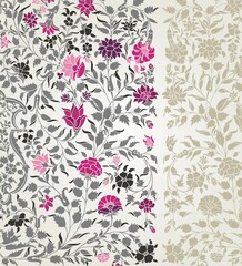 wedding card design, traditional paisley floral pattern , royal India	