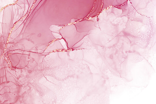 Viva magenta color of the year 2023. Trendy concept. Marble background. Alcohol ink. Magenta color
