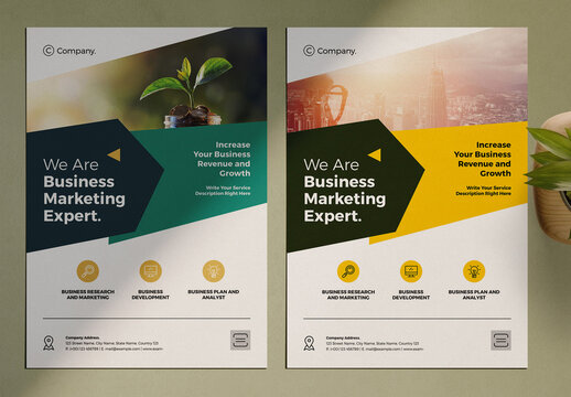 Business Flyer Layout Template with Blue Accents 1