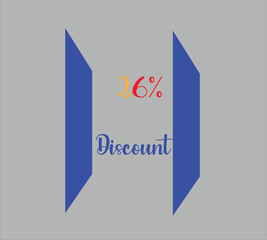26% discount vector and illustration