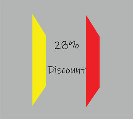28% discount vector and illustration